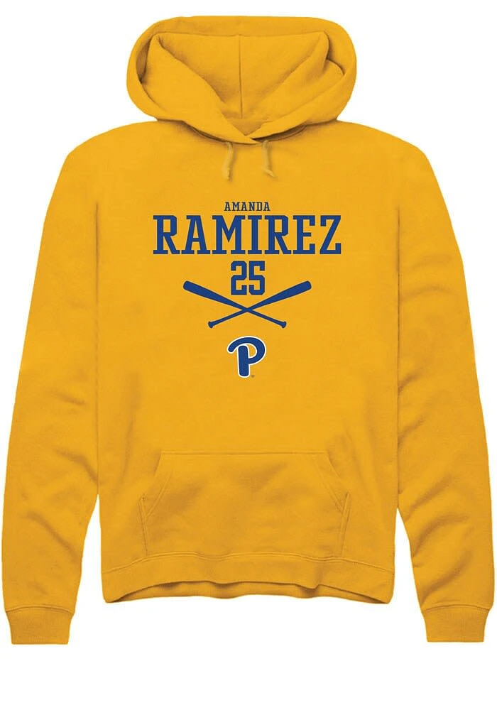 Amanda Ramirez Rally Pitt Panthers Mens Gold NIL Sport Icon Long Sleeve Hoodie