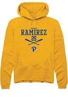 Amanda Ramirez  Rally Pitt Panthers Mens Gold NIL Sport Icon Long Sleeve Hoodie