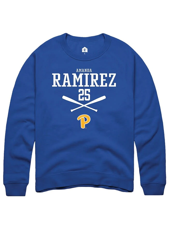 Amanda Ramirez Rally Pitt Panthers Mens NIL Sport Icon Long Sleeve Crew Sweatshirt