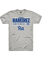 Amanda Ramirez  Pitt Panthers Ash Rally NIL Stacked Box Short Sleeve T Shirt