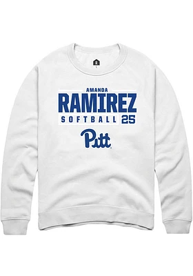 Amanda Ramirez Rally Pitt Panthers Mens NIL Stacked Box Long Sleeve Crew Sweatshirt