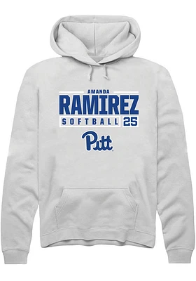 Amanda Ramirez Rally Pitt Panthers Mens NIL Stacked Box Long Sleeve Hoodie