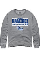 Amanda Ramirez  Rally Pitt Panthers Mens Graphite NIL Stacked Box Long Sleeve Crew Sweatshirt