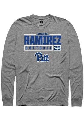 Amanda Ramirez  Pitt Panthers Graphite Rally NIL Stacked Box Long Sleeve T Shirt