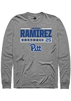 Amanda Ramirez  Pitt Panthers Graphite Rally NIL Stacked Box Long Sleeve T Shirt