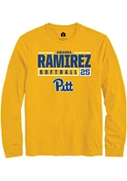 Amanda Ramirez  Pitt Panthers Gold Rally NIL Stacked Box Long Sleeve T Shirt