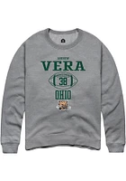 Andrew Vera  Rally Ohio Bobcats Mens Graphite NIL Sport Icon Long Sleeve Crew Sweatshirt