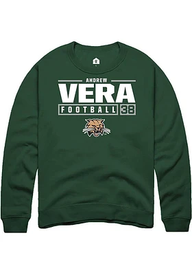 Andrew Vera Rally Ohio Bobcats Mens NIL Stacked Box Long Sleeve Crew Sweatshirt