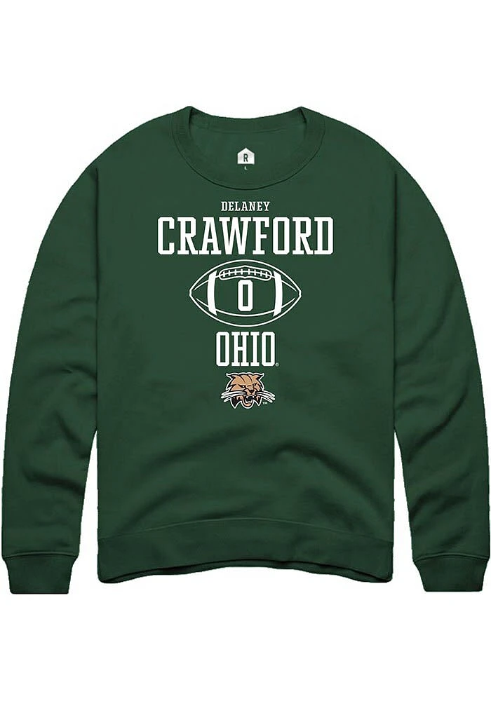 Delaney Crawford Rally Ohio Bobcats Mens NIL Sport Icon Long Sleeve Crew Sweatshirt