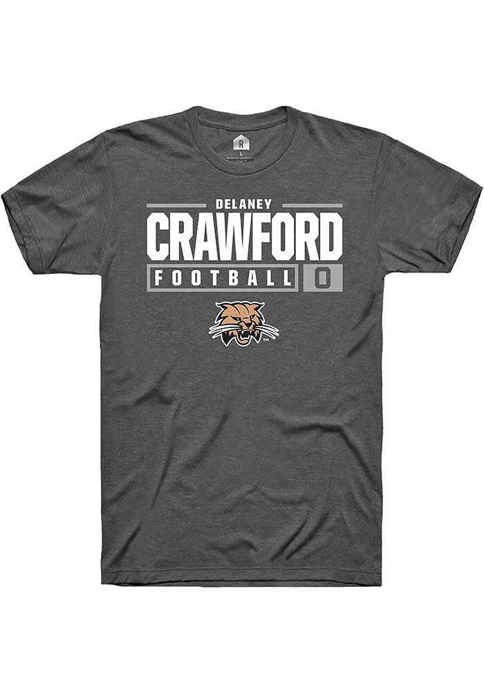 Delaney Crawford  Ohio Bobcats Dark Grey Rally NIL Stacked Box Short Sleeve T Shirt