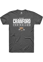 Delaney Crawford  Ohio Bobcats Dark Grey Rally NIL Stacked Box Short Sleeve T Shirt