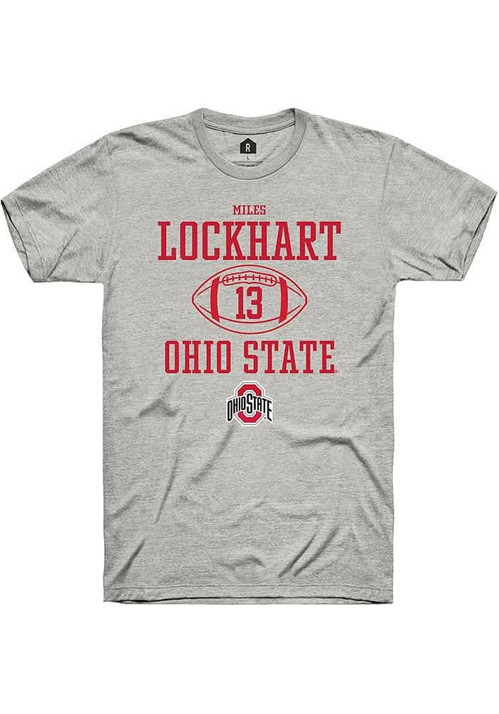 Miles Lockhart  Ohio State Buckeyes Ash Rally NIL Sport Icon Short Sleeve T Shirt