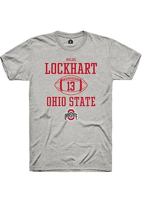 Miles Lockhart  Ohio State Buckeyes Ash Rally NIL Sport Icon Short Sleeve T Shirt