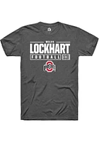 Miles Lockhart  Ohio State Buckeyes Dark Grey Rally NIL Stacked Box Short Sleeve T Shirt