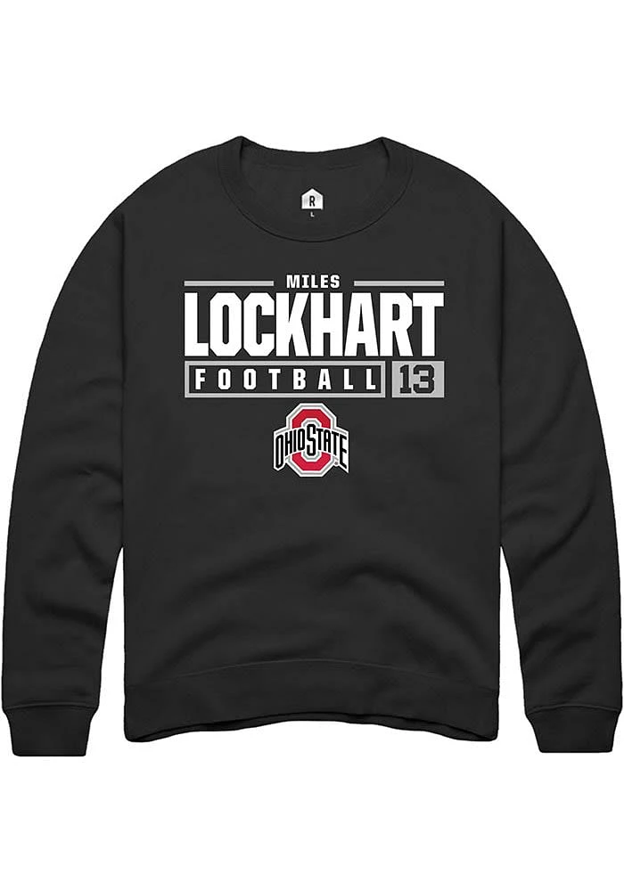 Miles Lockhart Rally Ohio State Buckeyes Mens NIL Stacked Box Long Sleeve Crew Sweatshirt