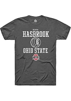 Olivia Hasbrook  Ohio State Buckeyes Dark Grey Rally NIL Sport Icon Short Sleeve T Shirt