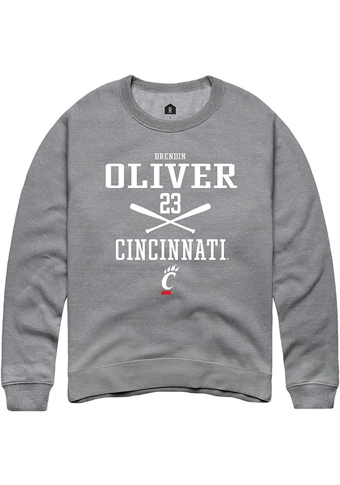 Brendin Oliver  Rally Cincinnati Bearcats Mens Graphite NIL Sport Icon Long Sleeve Crew Sweatshirt