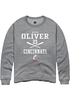 Brendin Oliver  Rally Cincinnati Bearcats Mens Graphite NIL Sport Icon Long Sleeve Crew Sweatshirt