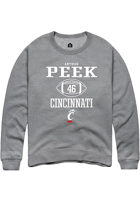 Antwan Peek  Rally Cincinnati Bearcats Mens Graphite NIL Sport Icon Long Sleeve Crew Sweatshirt