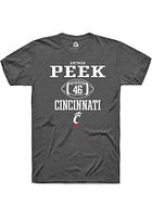 Antwan Peek  Cincinnati Bearcats Dark Grey Rally NIL Sport Icon Short Sleeve T Shirt