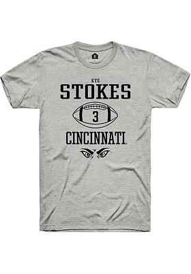 Kye Stokes  Cincinnati Bearcats Ash Rally NIL Sport Icon Short Sleeve T Shirt