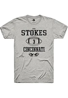 Kye Stokes  Cincinnati Bearcats Ash Rally NIL Sport Icon Short Sleeve T Shirt