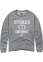 Kye Stokes  Rally Cincinnati Bearcats Mens Graphite NIL Sport Icon Long Sleeve Crew Sweatshirt