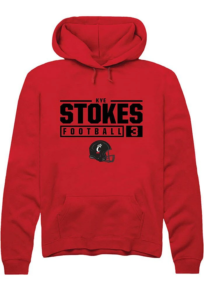 Kye Stokes Rally Cincinnati Bearcats Mens NIL Stacked Box Long Sleeve Hoodie