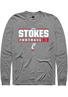 Kye Stokes  Cincinnati Bearcats Graphite Rally NIL Stacked Box Long Sleeve T Shirt