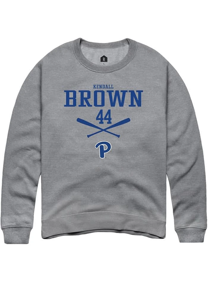 Kendall Brown Rally Pitt Panthers Mens Graphite NIL Sport Icon Long Sleeve Crew Sweatshirt
