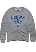 Kendall Brown  Rally Pitt Panthers Mens Graphite NIL Sport Icon Long Sleeve Crew Sweatshirt