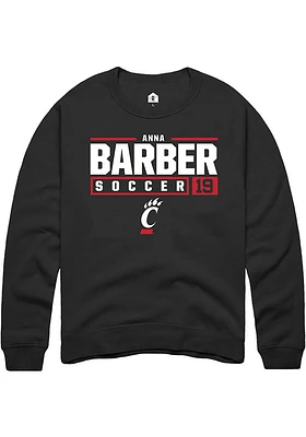 Anna Barber Rally Cincinnati Bearcats Mens NIL Stacked Box Long Sleeve Crew Sweatshirt