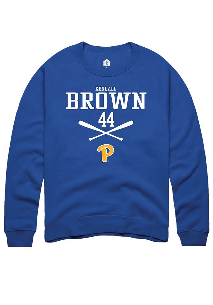 Kendall Brown Rally Pitt Panthers Mens NIL Sport Icon Long Sleeve Crew Sweatshirt