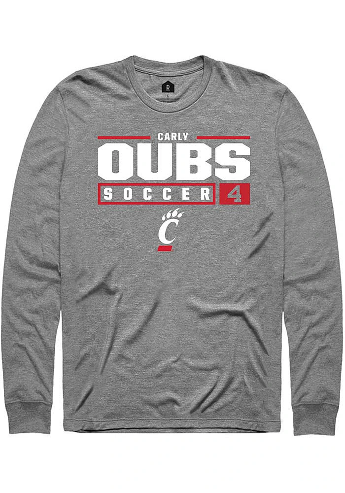 Carly Oubs  Cincinnati Bearcats Graphite Rally NIL Stacked Box Long Sleeve T Shirt