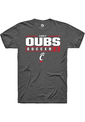 Carly Oubs  Cincinnati Bearcats Dark Grey Rally NIL Stacked Box Short Sleeve T Shirt