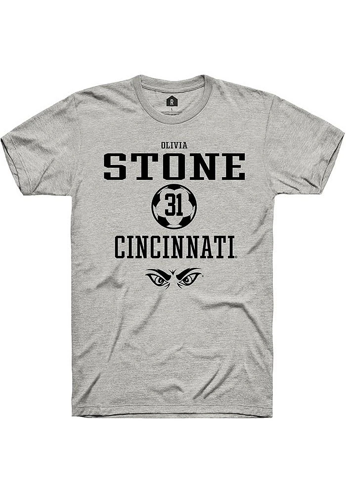 Olivia Stone Cincinnati Bearcats Ash Rally NIL Sport Icon Short Sleeve T Shirt