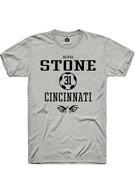 Olivia Stone  Cincinnati Bearcats Ash Rally NIL Sport Icon Short Sleeve T Shirt