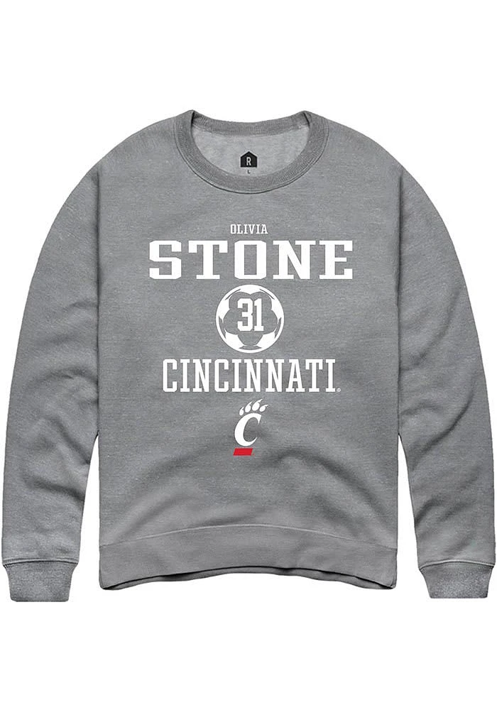 Olivia Stone  Rally Cincinnati Bearcats Mens Graphite NIL Sport Icon Long Sleeve Crew Sweatshirt