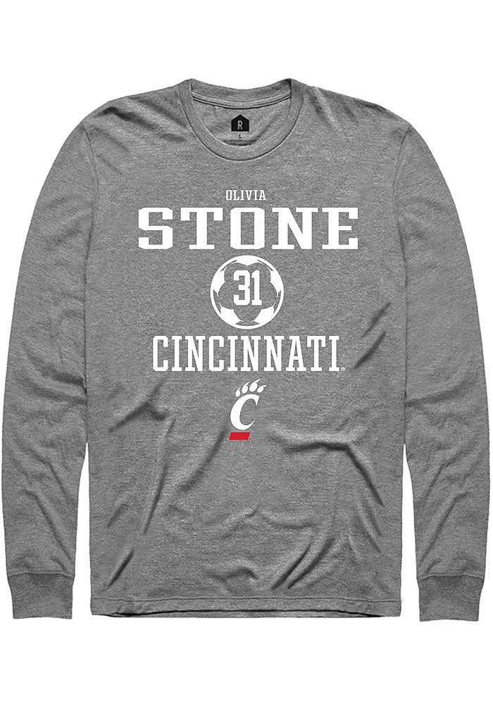 Olivia Stone Cincinnati Bearcats Graphite Rally NIL Sport Icon Long Sleeve T Shirt