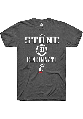 Olivia Stone  Cincinnati Bearcats Dark Grey Rally NIL Sport Icon Short Sleeve T Shirt
