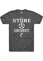 Olivia Stone  Cincinnati Bearcats Dark Grey Rally NIL Sport Icon Short Sleeve T Shirt