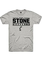 Olivia Stone  Cincinnati Bearcats Ash Rally NIL Stacked Box Short Sleeve T Shirt