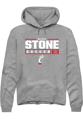 Olivia Stone  Rally Cincinnati Bearcats Mens Graphite NIL Stacked Box Long Sleeve Hoodie