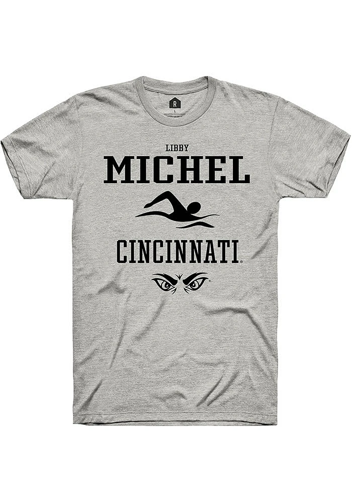 Libby Michel Cincinnati Bearcats Ash Rally NIL Sport Icon Short Sleeve T Shirt