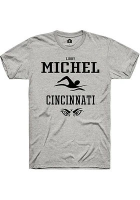Libby Michel  Cincinnati Bearcats Ash Rally NIL Sport Icon Short Sleeve T Shirt