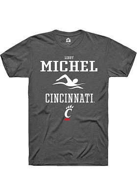 Libby Michel  Cincinnati Bearcats Dark Grey Rally NIL Sport Icon Short Sleeve T Shirt