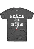 Faith Frame  Cincinnati Bearcats Dark Grey Rally NIL Sport Icon Short Sleeve T Shirt