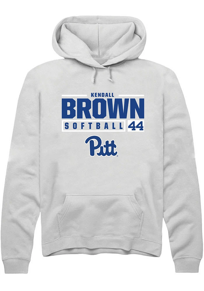 Kendall Brown Rally Pitt Panthers Mens NIL Stacked Box Long Sleeve Hoodie