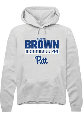 Kendall Brown Rally Pitt Panthers Mens NIL Stacked Box Long Sleeve Hoodie