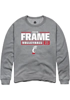 Faith Frame  Rally Cincinnati Bearcats Mens Graphite NIL Stacked Box Long Sleeve Crew Sweatshirt